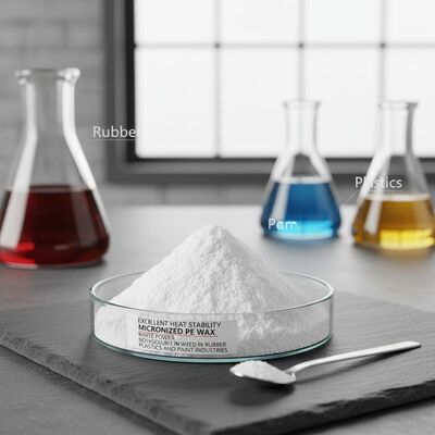 Excellente stabilité thermique, poudre blanche de cire de PE micronisée, insoluble dans l'eau, utilisée dans les industries du caoutchouc, des plastiques et de la peinture